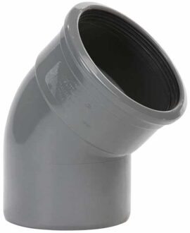 Pipelife pvc bocht 45°, manchet x spie, grijs, KOMO