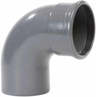 Pipelife PVC bocht 88°, manchet x spie, grijs, KOMO