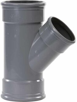 Pipelife PVC Verloop T-stuk 45°, 3x manchet, grijs, KOMO