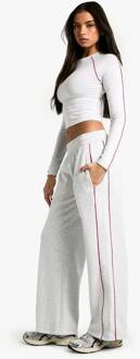 Piping Detail Jogger Met Rechte Pijp, Ash Grey - L