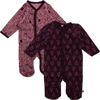 pippi Pyjama met benen 2-pack lila Paars - 80