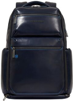 Piquadro B2 Laptop Backpack Large 15.6" blue Blauw - H 42 x B 34 x D 16 cm