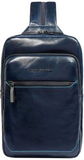 Piquadro B2 Mono sling bagbag blue tas heren Blauw - H 30.5 x B 21 x D 7 cm