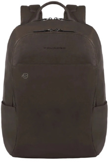 Piquadro Black Square Backpack 13'' Dark Brown Bruin