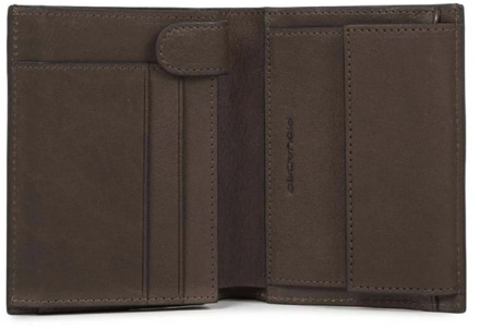 Piquadro Black Square Men's Wallet Vertical dark brown Bruin - H 13 x B 10 x D 2