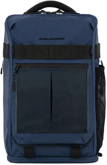 Piquadro Blauwe Bucket Bag & Rugzak met LED Piquadro , Blue , Heren - ONE Size