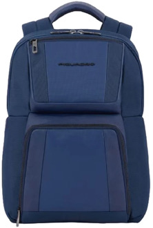 Piquadro Blauwe Bucket Rugzak Rugzak met iPad Compartiment Piquadro , Blue , Heren - ONE Size