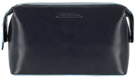 Piquadro Blue Square Beauty in Pelle Toiletry Bag Night Blue