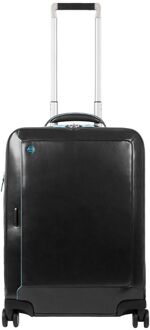 Piquadro Blue Square Cabin Trolley Front Pocket 15.6" black zachte koffer pilotenkoffer Zwart - H 55 x B 40 x D 20 cm