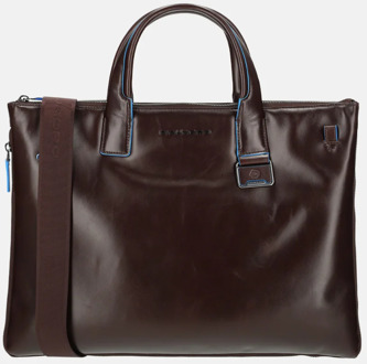 Piquadro Blue Square Expandable Slim Computer Bag 15.6 Mahogany