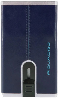 Piquadro Blue Square Leren RFID Creditcardhouder - Blauw