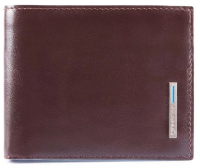 Piquadro Blue Square Men's Wallet With Coin Case Mahogany