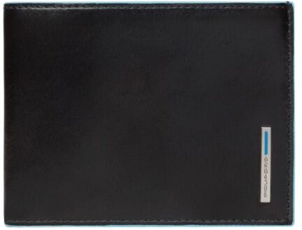 Piquadro Blue Square Men's Wallet With Coin Pocket Black