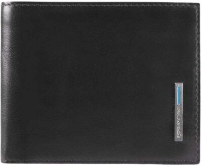 Piquadro Blue Square Men's Wallet With Flip Up/Coin Pocket Black