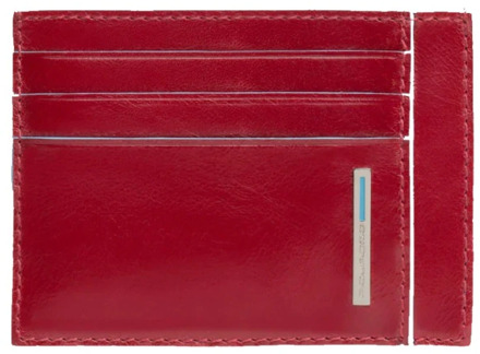Piquadro Blue Square Pocket Creditcard Pouch red