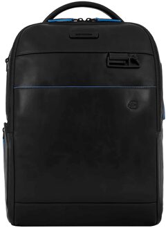 Piquadro Blue Square Revamp Laptop Backpack black backpack Zwart - H 37 x B 30 x D 13