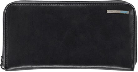 Piquadro Blue Square Women Wallet Four Dividers black portemonnee Zwart - H 10 x B 19 x D 3 cm