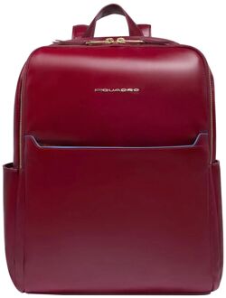 Piquadro Blue Square Zaino Donna 14" rosso rugzak Rood - H 37 x B 28 x D 13 cm