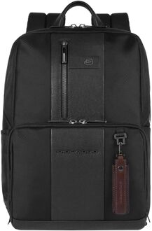 Piquadro Brief 2 Laptop Backpack 14" black Zwart - H 39 x B 29 x D 15 cm