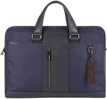 Piquadro Brief 2 Laptop Bag Briefcase 15.6" dark blue schoudertas heren Blauw - H 30 x B 41 x D 10 cm