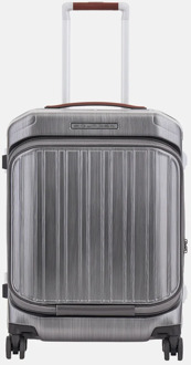Piquadro handbagage koffer met voorvak 55 cm ncu nero Grijs