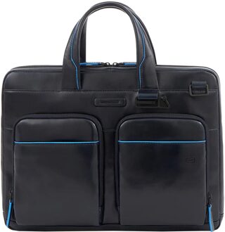 Piquadro laptoptas 14 inch blue Blauw