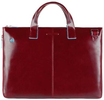 Piquadro Laptoptas Blue Square Leer - rood