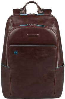 Piquadro "Piquadro Blue Square Computer Backpack 14"" Mahogany" Bruin