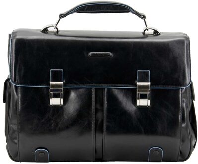 Piquadro "Piquadro Blue Square Computer Briefcase 15.6"" Black" Zwart