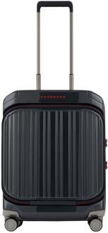 Piquadro PQ Light Fast Check Laptop Cabin Spinner 55 black hardcase koffer pilotenkoffer Zwart - H 55 x B 40 x D 23 cm