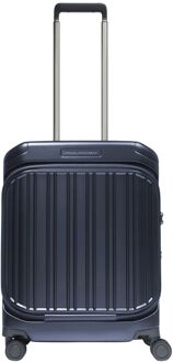 Piquadro PQ Light Fast Check Laptop Cabin Spinner 55 blue hardcase koffer pilotenkoffer Blauw - H 55 x B 40 x D 23 cm