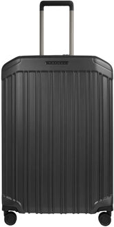 Piquadro PQ-Light Medium Trolley matt black hardcase koffer lichtgewicht koffer Zwart - H 69 x B 46 x D 27 cm