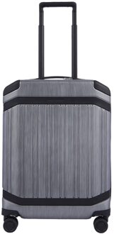 Piquadro PQ-Light Premium Slim Cabin Spinner 55 grey-black Harde Koffer Zwart - H 55 x B 40 x D 20