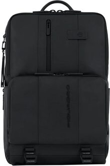 Piquadro Urban Fast-check Laptop and Ipad Backpack black backpack Zwart - H 44 x B 30 x D 16