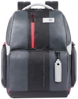 Piquadro Urban Fast Check PC Backpack 15.6'' Black/Grey Zwart