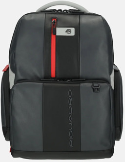 Piquadro Urban Fast Check PC Backpack 15.6'' Black/Grey Zwart