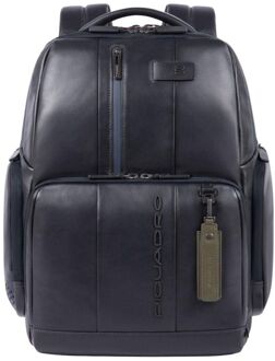 Piquadro Urban Fast Check PC Backpack 15.6'' Dark Blue Blauw