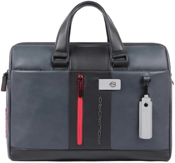 Piquadro Urban Laptop Briefcase 15.6'' Black/Grey Zwart