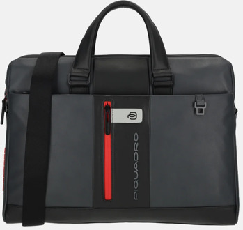Piquadro Urban Laptop Briefcase 15.6'' Black/Grey Zwart