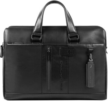 Piquadro Urban Laptop Briefcase 15.6'' Black Zwart