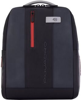 Piquadro Urban Leather Computer Backpack 14" grey/black Multicolor - H 37.5 x B 30 x D 13 cm