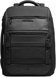 Piquadro W139 Modular Travel Laptop Backpack nero weekendtas handbagage Zwart - H 45 x B 33 x D 19 cm
