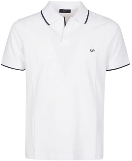 Pique Stretch Polo Shirt Fay , White , Heren - 2Xl,Xl,L,M