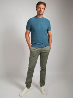 Piqué T-shirt Linnen Blauw - XL