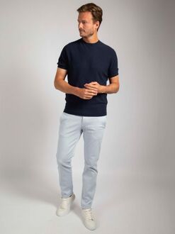 Piqué T-shirt Linnen Navy Donkerblauw