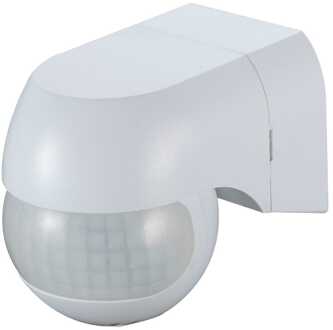 PIR bewegingssensor met schemerschakelaar - 180° - Opbouw - 12 meter bereik - Maximaal 400 Watt - IP44 waterdicht - Wit