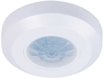 PIR bewegingssensor met schemerschakelaar 360° bereik 8 meter Maximaal 200 Watt IP20 opbouw kleur wit