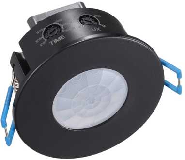 PIR Bewegingssensor met Schemerschakelaar - 360° Detectie - Bereik 8 meter - IP20 - Maximaal 600 Watt - Inbouw - Zwart - 220-240V