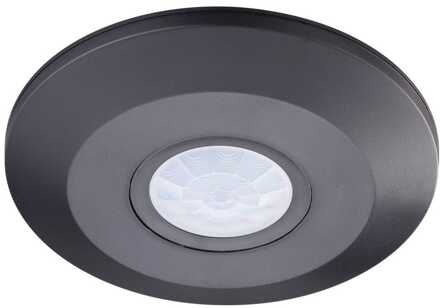 PIR bewegingssensor met schemerschakelaar - 360° - Opbouw - 6 meter bereik - Maximaal 1000 Watt - IP20 voor binnen - Zwart