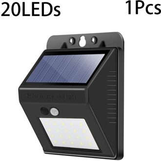 Pir Motion Sensor 20/100LED Zonlicht Controle 1/3 Zijdig Zonne-energie Straat Licht Yard Path Huis Tuin Solar Lamp wandlamp 1stk 20LED